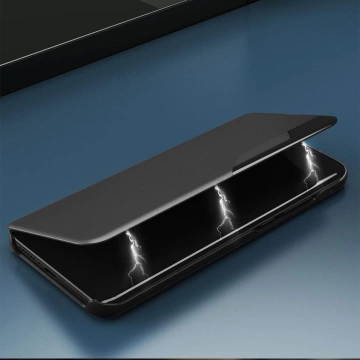 Eco Leather View Case elegante Hülle mit Überschlag und Standfunktion für Samsung Galaxy A73 blau