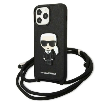 Etui Karl Lagerfeld KLHCP13XCMNIPK для iPhone 13 Pro Max 6,7" Hardcase Leather Monogram Patch and Cord Iconik
