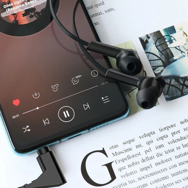 HOCO Kabelgebundene Kopfhörer, Klinke 3,5 mm, mit Mikrofon M72, Schwarz