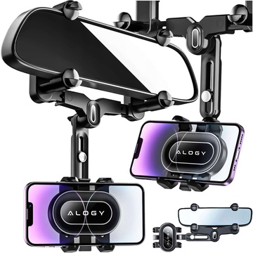 Držák telefonu do auta na zpětné zrcátko do auta Alogy Mirror Car Holder Black
