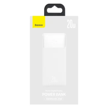 Powerbanka s rychlým nabíjením Baseus Bipow 10000mAh 20W bílá (Overseas Edition) USB-A - Micro USB kabel 0,25m bílý (PPBD050502)