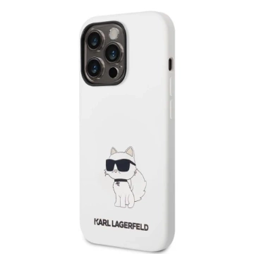 Puzdro Karl Lagerfeld KLHCP14XSNCHBCH pre iPhone 14 Pro Max 6,7" pevné puzdro Silikónová Choupette biela/biela