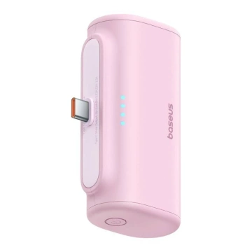 Baseus Compact Powerbank 5000mAh 20W USB-C Mini Fast Charging Pink