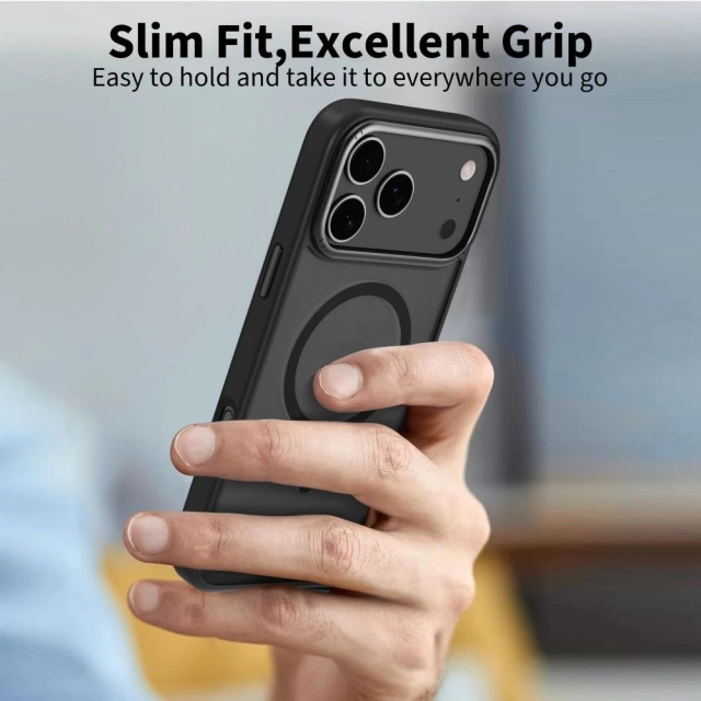 Etui Tech-Protect MagEdge MagSafe do iPhone 17 Pro, czarny mat