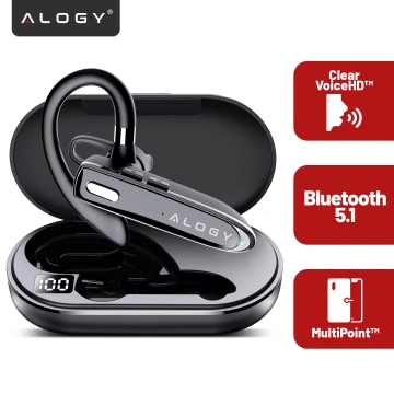 Бездротова гарнітура для дзвінків Bluetooth 4.0 Автомобільна гарнітура з дисплеєм V8 Black