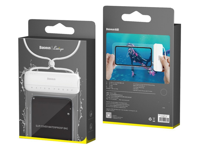 Baseus Waterproof waterproof case for 7.2'' phone IPX8 White