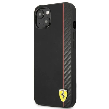 Ferrari iPhone 13 mini 5.4" Handyhülle schwarz/schwarz Hardcase On Track Carbon Stripe