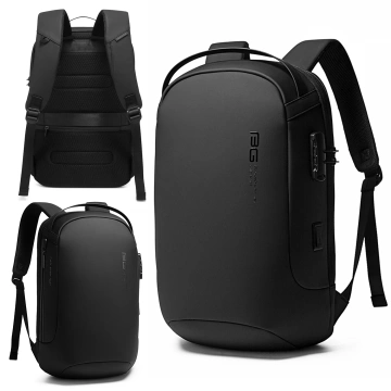 Bange wasserdichter Rucksack für 15,6-Zoll-Laptop, Stadtreisender, 45 x 30 x 16 cm, für Arbeit, Flugzeug, Herren, Damen, mit USB-Anschluss Schwarz