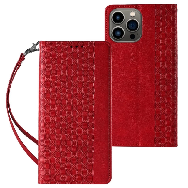 Magnet Strap Case Case pre iPhone 13 Pro Max Pouch Wallet Mini Lanyard Pendant Red
