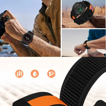 Nylonový remienok pre Garmin Fenix 5x / 6x / 7x / Pro / Descent / Tactix / Enduro (26 mm) Alogy Nylon Band Black