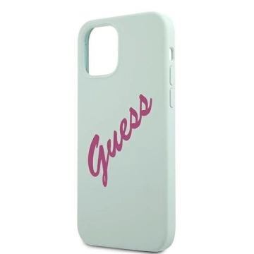 Guess GUHCP12MLSVSBF iPhone 12/12 Pro 6,1" černý fuksja/modrý fuschia pevný obal silikonový Vintage
