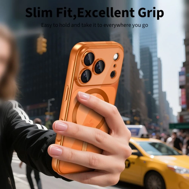 Etui Ochronne do iPhone 17 Pro Tech-Protect MagFlex MagSafe Shiny Cosmic Orange