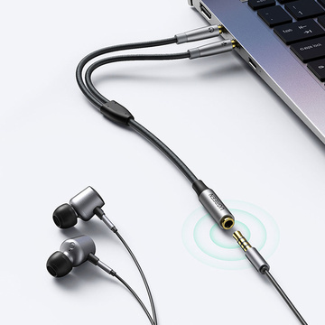 UGREEN AV192 AUX audio splitter sluchátkový mikrofon na 3,5mm mini jack kabel (šedý)
