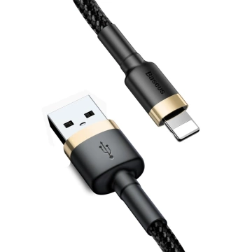Baseus Cafule Cable odolný nylonový kabel USB / Lightning QC3.0 1,5A 2M černo-zlatý (CALKLF-CV1)
