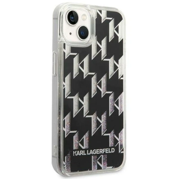 Ochranné puzdro na telefón Karl Lagerfeld KLHCP14SLMNMK pre Apple iPhone 14 6,1" hardcase black/black Liquid Glitter Monogram