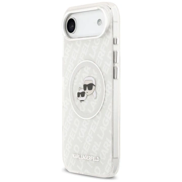 Etui Ochronne do iPhone 17 Air Karl Lagerfeld IML Glitter K&C Heads MagSafe Szary