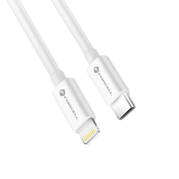 Кабель USB-C до Lightning 1 м Forcell MFi Apple PD 30W CarPlay білий