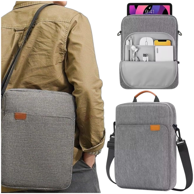 Tasche für Laptop / iPad Pro Air / Tablet 11-13 Zoll Herren Damen Unisex Schultergurt Tasche Hülle Alogy Tasche grau