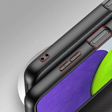 Kryt pouzdra Dux Ducis Fino potažený nylonovým materiálem Samsung Galaxy A22 4G šedý
