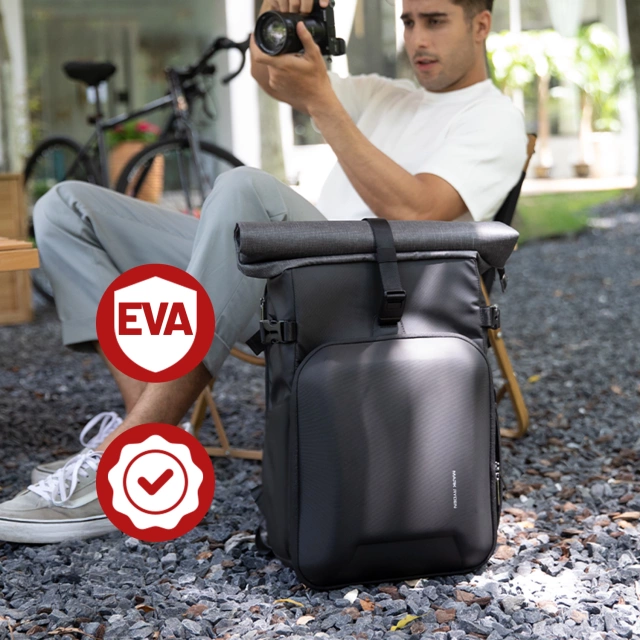 Mark Ryden Camera and Gear Backpack, Waterproof, 30L Capacity, Impact Resistant EVA, with Compartments for Accessories and a 15.6" Laptop (48×27×19 cm) – Black