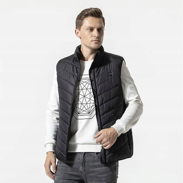 Heated Vest Women Men Sleeveless Jacket USB Quilted Heated Electric Winter Unisex Size M Black