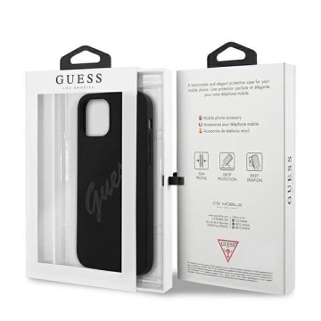Guess GUHCP12LLSVSBK iPhone 12 Pro Max 6,7" černý/černý pevný obal Script Vintage