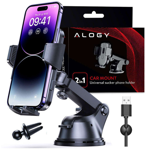 Alogy 2-in-1 car phone holder for windshield for dashboard grille Organizer