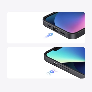 Ugreen LP626 hodvábne silikónové ochranné puzdro Gumené flexibilné silikónové puzdro na telefón pre iPhone 14 Plus čierne (90920)