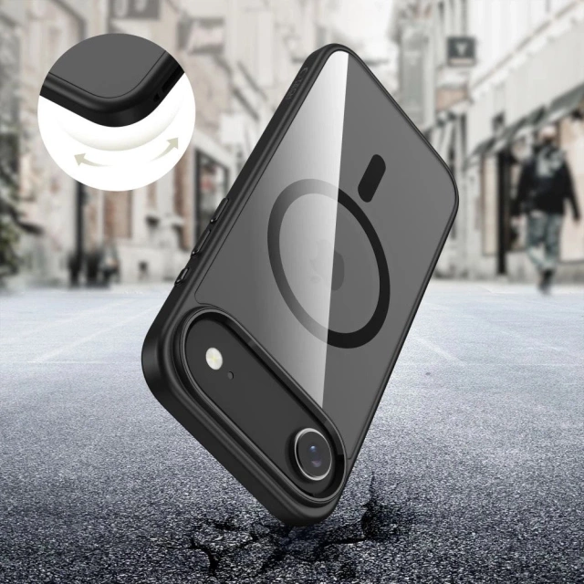 Etui do iPhone 17 Air Tech-Protect MagMat MagSafe Przezroczysto-Czarne