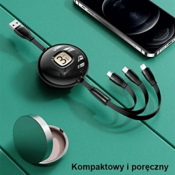 USAMS Kabel U69 3w1 1m niebieski/синій (lightning/microUSB/USB-C)