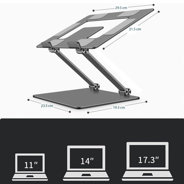 Stojan na notebook pro Macbook 17 Stojánek stolní držák skládací nastavitelný hliníkový na stůl Alogy Graphite