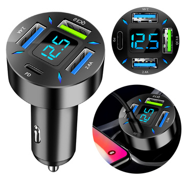 Alogy Autoladegerät 66W 3x USB 1x USB-C Typ C Schnellladung QC 3.0 PD