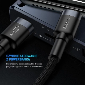 Baseus Cafule USB-C Lightning PD 1m Nylonkabel Schwarz / Rot