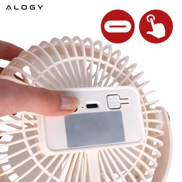 Ventilator Windmühle Windrad Tragbarer Clip Alogy Desktop Kinderwagen Schnurlos Weiß