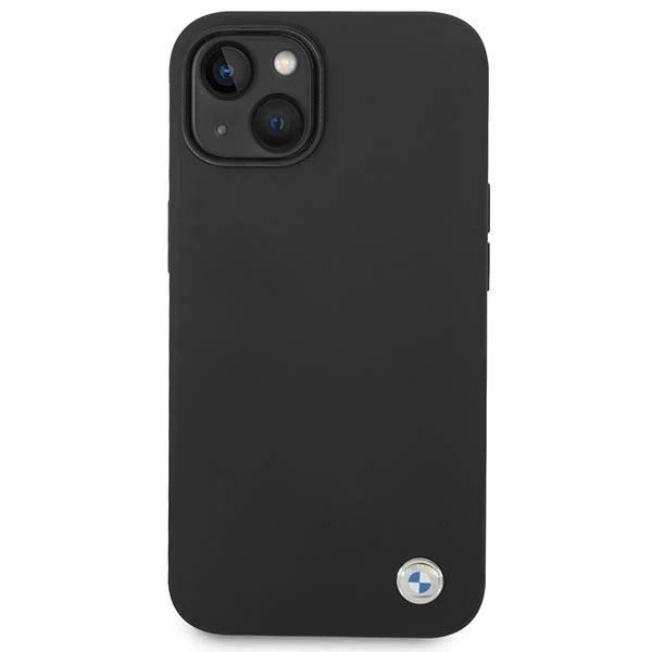 BMW BMHCP14MSILBK Phone Case for Apple iPhone 14 Plus 6.7" black/black Silicone Metal Logo