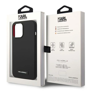 Etui Karl Lagerfeld KLHMP14XSLMP1K na iPhone 14 Pro Max 6,7" pevné puzdro Silicone Plaque Magsafe czarny/black
