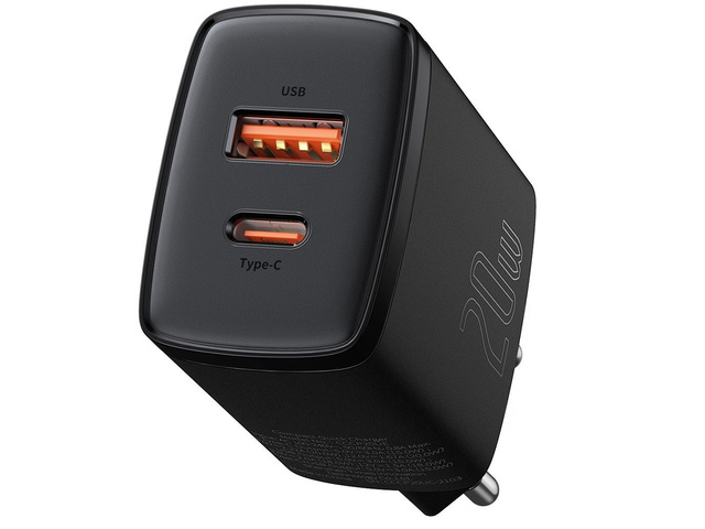Baseus USB PD QC 3.0 20W Černá nástěnná nabíječka
