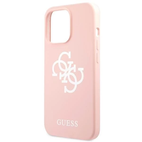 Guess GUHCP13LLS4GWPI iPhone 13 Pro / 13 6,1" różowy/pink hard case Silicone 4G Logo