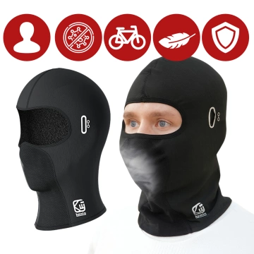 Kewig Motorrad-Sturmhaube, atmungsaktiv und winddicht, für Motorräder und Roller unter dem Helm geeignet, schnelltrocknend, feuchtigkeitsableitend, antibakteriell und mit UV-Schutz – Schwarz