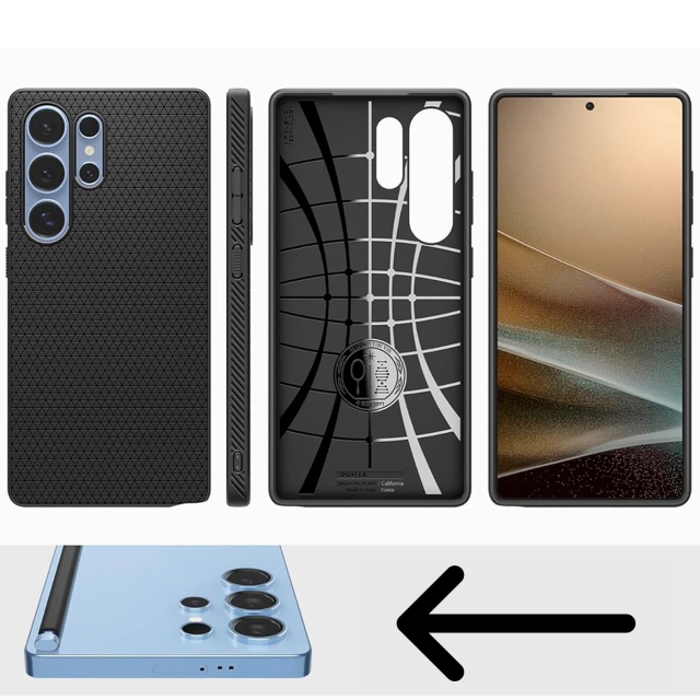 Ochranný kryt Spigen Liquid Air pro Samsung Galaxy S25 Ultra, matný, černý