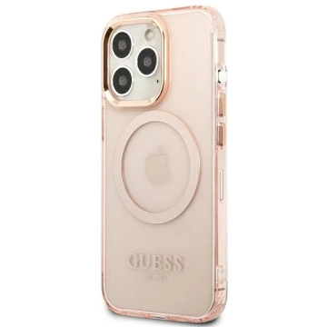 Etui Guess GUHMP13XHTCMP do iPhone 13 Pro Max 6,7" hard case Gold Outline Translucent MagSafe