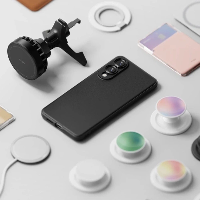 Чохол-книжка для Samsung Galaxy S25 Edge з магнітним кільцем Onyx MagSafe чорного кольору