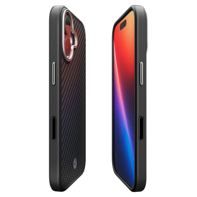 Etui do iPhone 17 Spigen Enzo Aramid ”T” Mag MagSafe Black/Silver