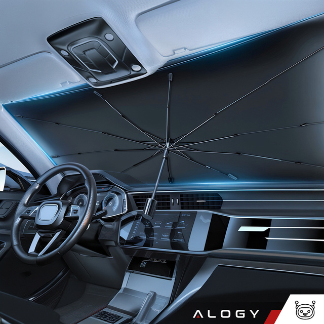 Slnečná clona do auta do auta UV clona na okno Alogy Car L 135x79cm Čierna
