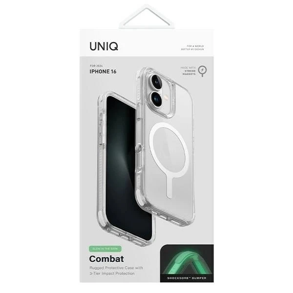 Etui do iPhone 16 UNIQ Combat MagSafe Białe ShockSorb™