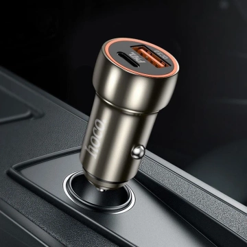 HOCO USB A Type C PD QC3.0 autonabíjačka 3A 20W Z46A šedá