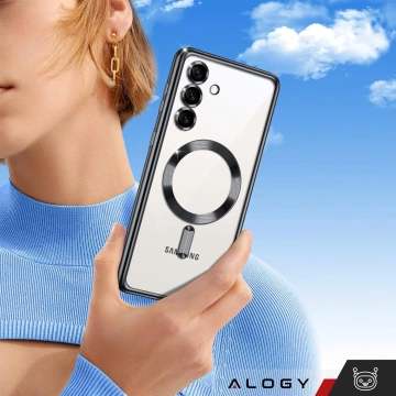 Puzdro MagSafe pre Apple iPhone 16 Pro Max Alogy Glamour puzdro na luxusný prsteň zlato-priehľadné