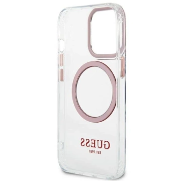 Etui Guess GUHMP13LHTRMP na iPhone 13 Pro / 13 6,1" pevné puzdro Metal Outline Magsafe