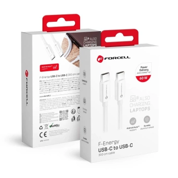 Кабель USB-C - USB-C 60 Вт 2 м Forcell C338 QC 4.0 PD для смартфонів та ноутбуків