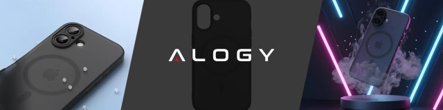 Hülle für Apple iPhone 16 Pro Max Alogy MagSafe Hybrid Matte Case Matte Cover mit Linsenschutz Schwarz